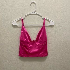 Pink corset crop top